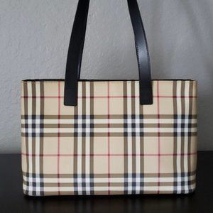 Burberry Zip Top Nova Check Tote